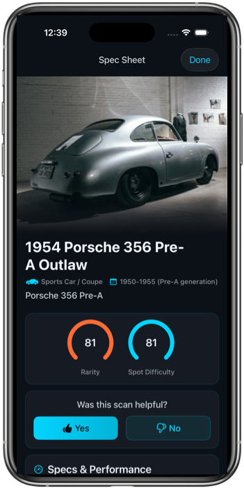 Car Identifier App Interface